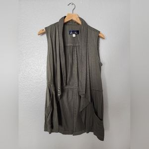 Francesca's Collection Blue Rain Sleeveless Utility Cardigan